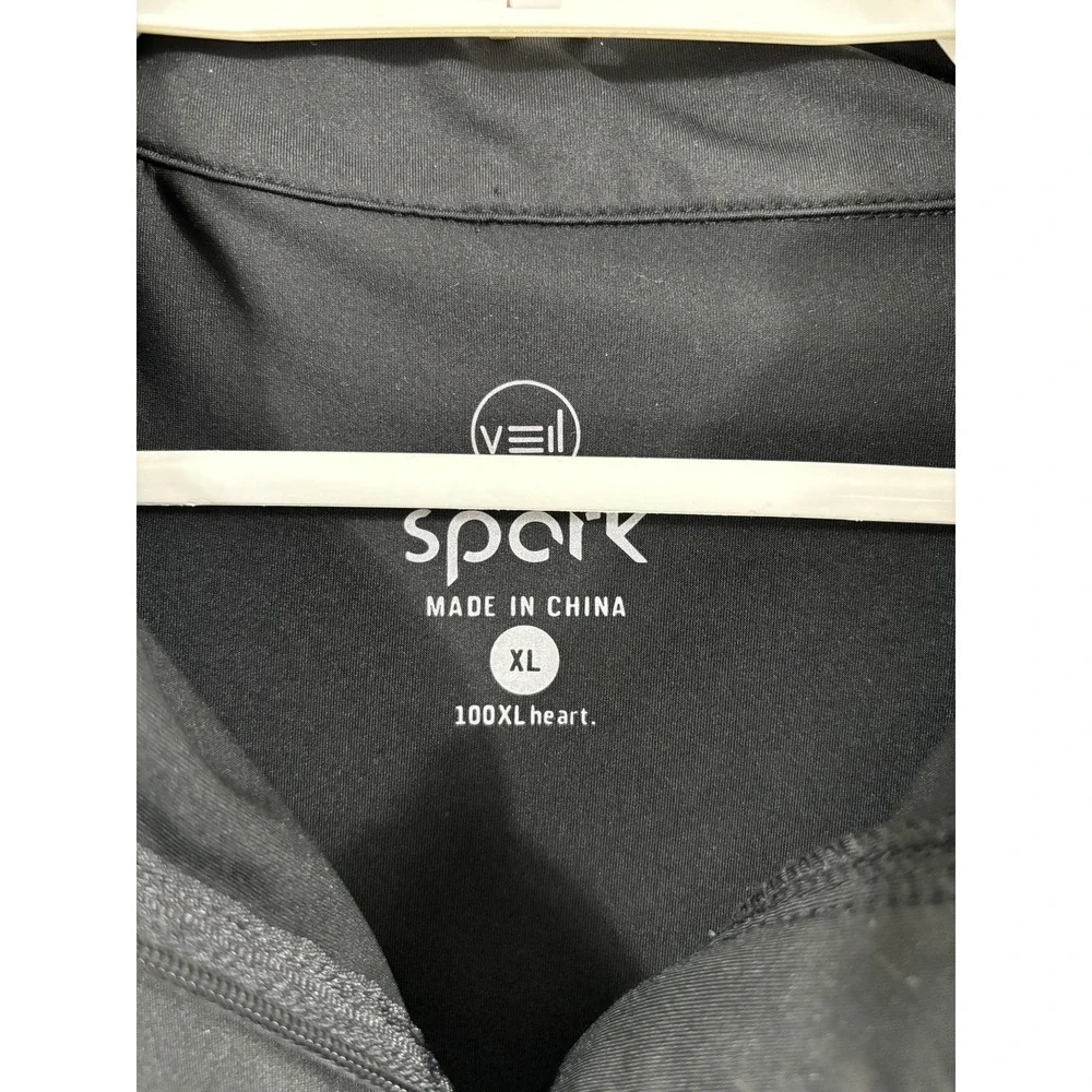 Veil Pullover Mens XL Black Spark‎ Quarter Zip Performance Athletic Top Stretch